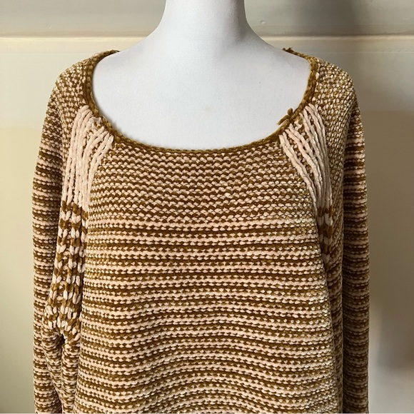 Moth Chenille Striped Cropped Wide Sleeve Knit Sweater by Anthropologie size Med - Picture 4 of 9